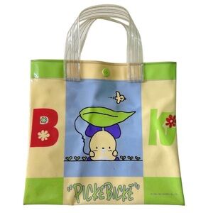 Vintage Sanrio 1997 Picke Bicke Mouse Plastic Tote Bag, Cute Kawaii Accessories